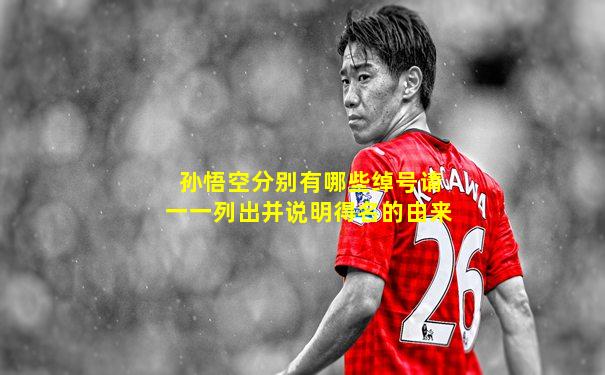 孙悟空分别有哪些绰号请一一列出并说明得名的由来